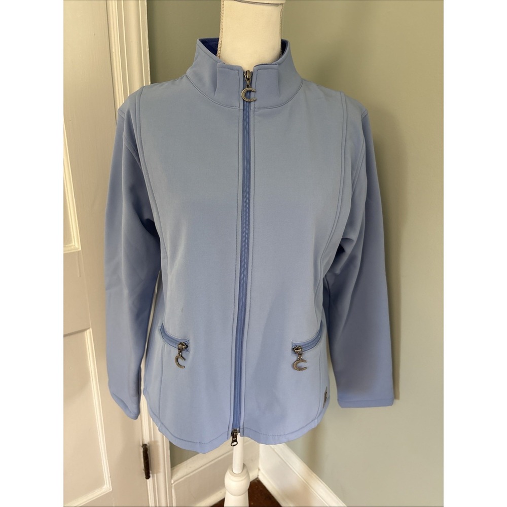 Connoisseur Equestrian Collection Blue Full Zip Soft Shell Jacket Fleece Small
